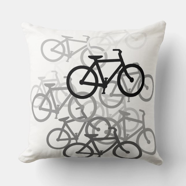 Bicycles Throw Pillow (Front)