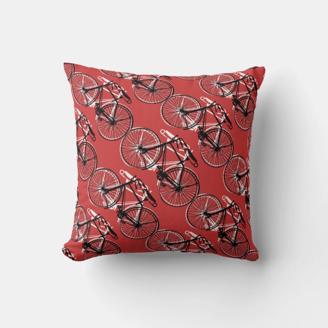 Bicycles Throw Pillow (Front)