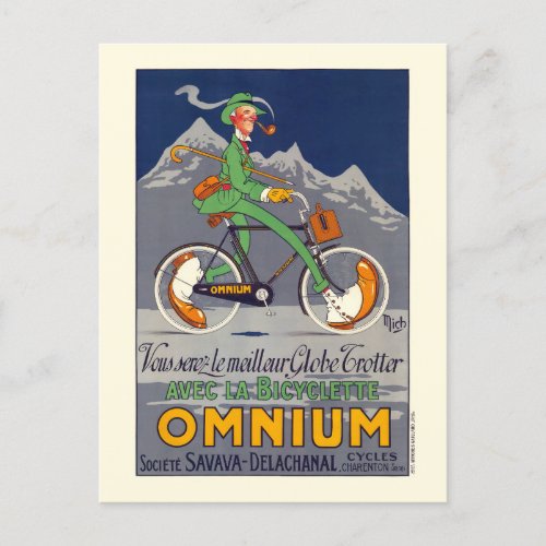 Bicyclette Omnium Vintage Poster 1924 Postcard