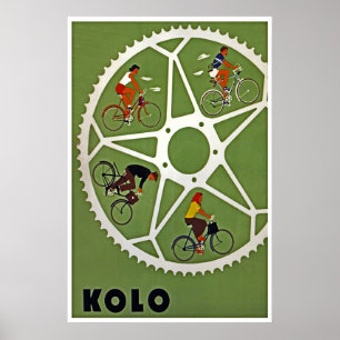 Bicycling Art Kolo Cycling Poster Road Bike