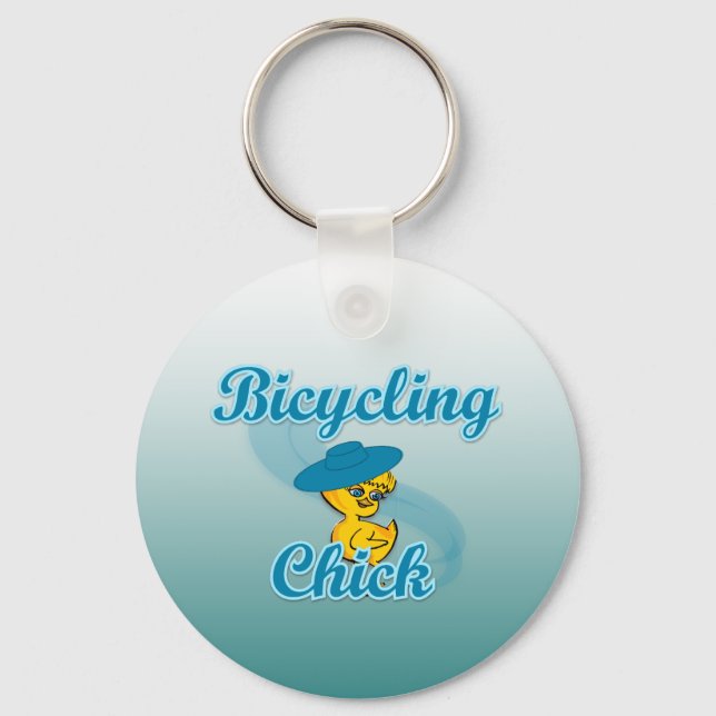 Bicycling Chick #3 Keychain (Front)
