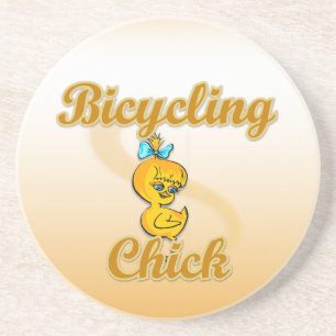 Bicycling Chick Drink Coaster