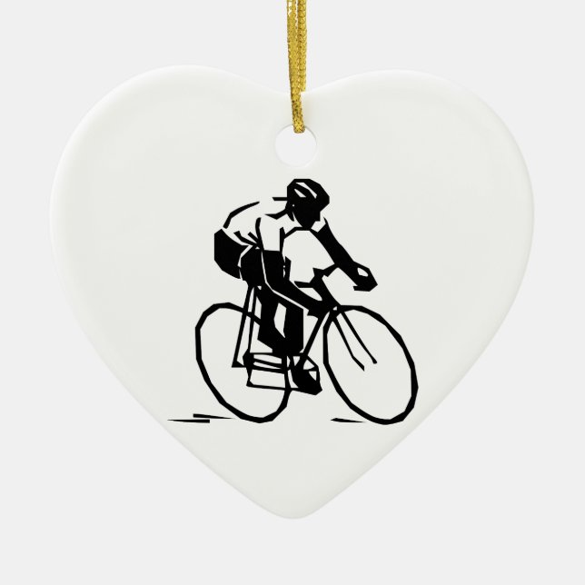 Bicyclist/Cyclist/Rider Ceramic Ornament (Front)
