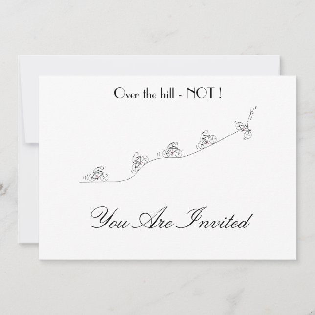 Bicyclist going over the hill customized Invite (Front)