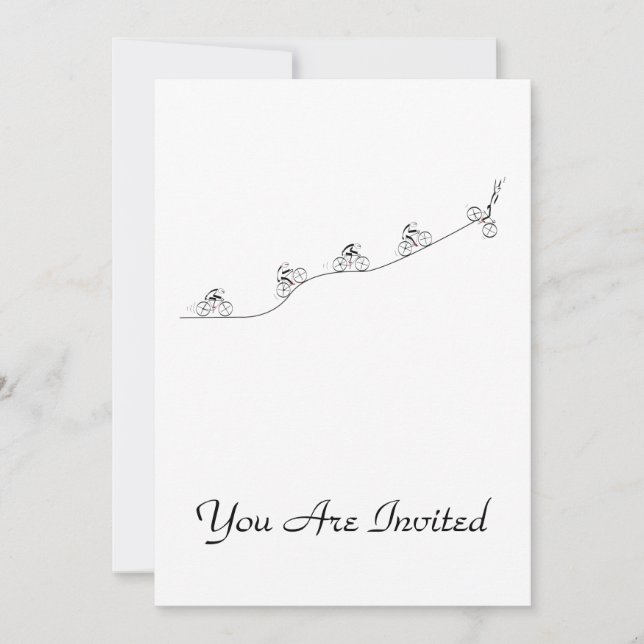 Bicyclist going over the hill invitation (Front)