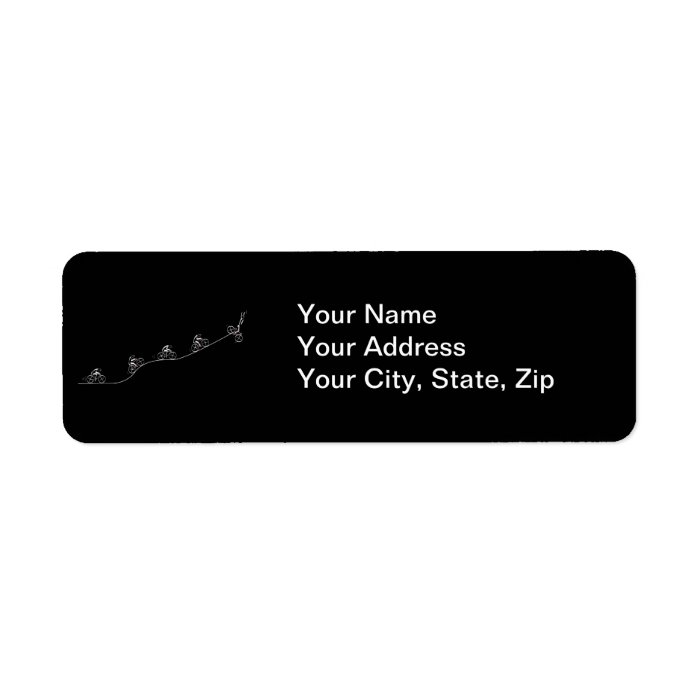 Bicyclist going over the hill custom return address label