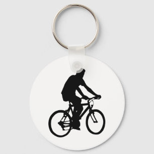 Bicyclist Silhouette Keychain