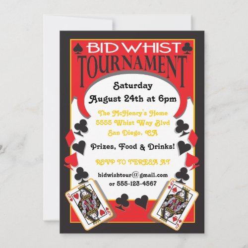 Bid Whist Tournament Party Invitation