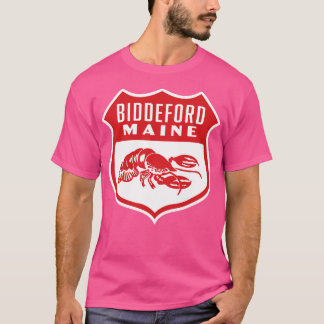 Biddeford Maine Retro  Shield Red T-Shirt