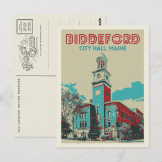 Biddeford Maine USA, city hall Postcard