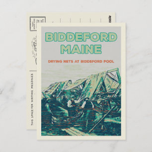 Biddeford Maine USA, vintage fishing scene Postcard