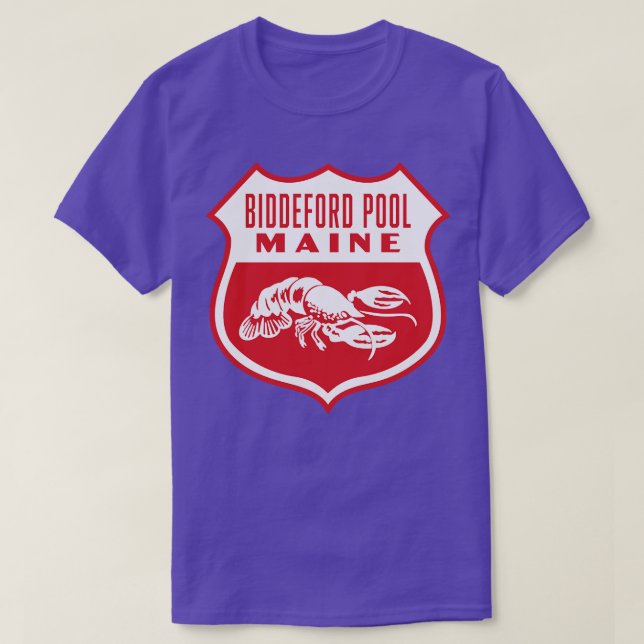 Biddeford Pool Maine Retro  Shield White T-Shirt (Design Front)