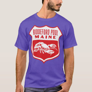 Biddeford Pool Maine Retro  Shield White T-Shirt