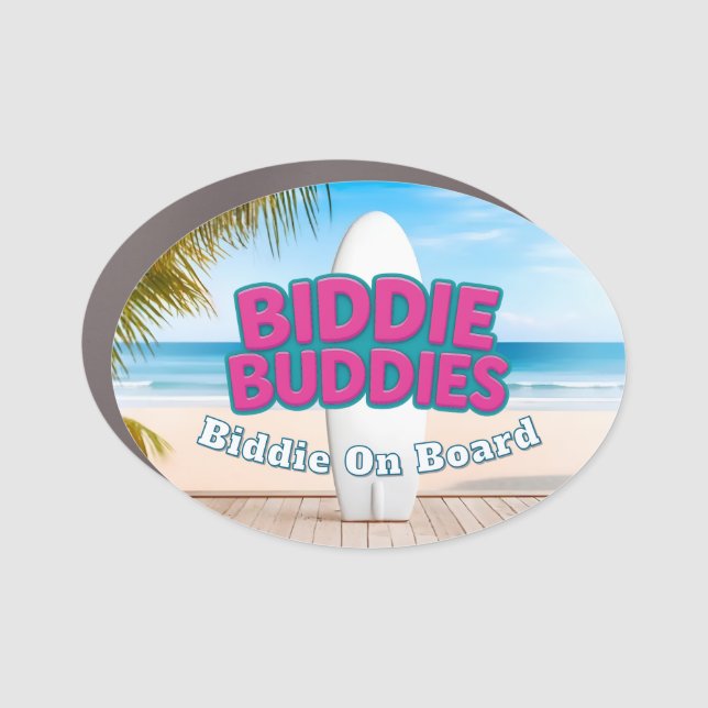 Biddie Buddies Brand Car Magnet - Biddie On Board! (Front)