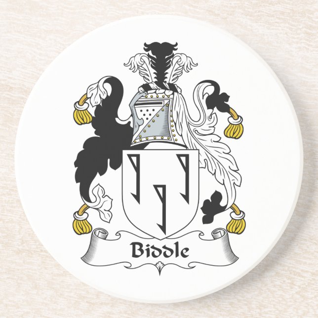 Biddle Family Crest Drink Coaster (Front)