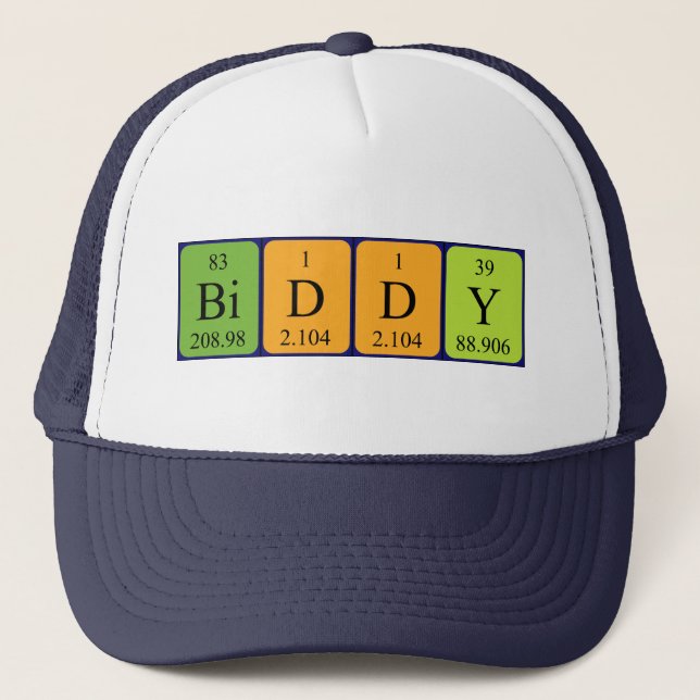Biddy periodic table name hat (Front)