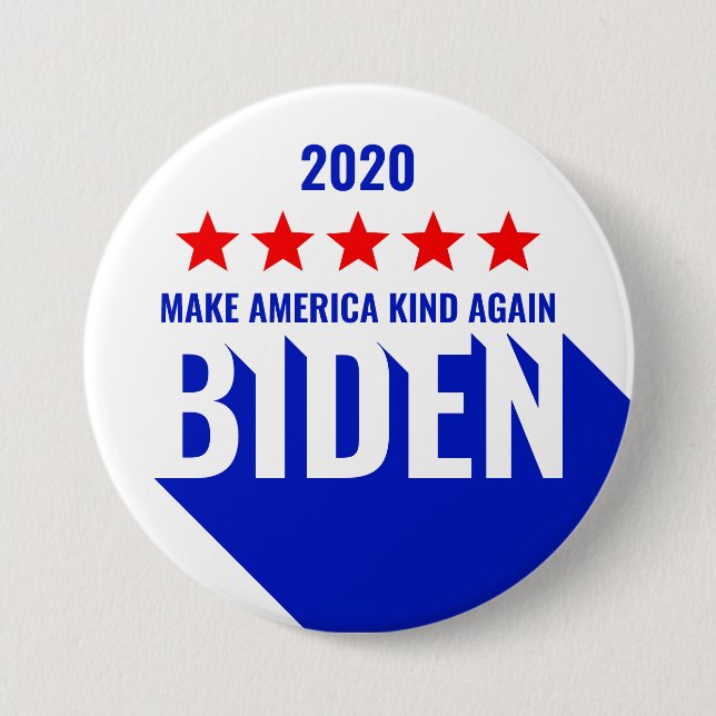 Biden 2020 Election Make America Kind Again Button (Front)