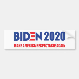Biden 2020 Make America Respectable Again Bumper Sticker