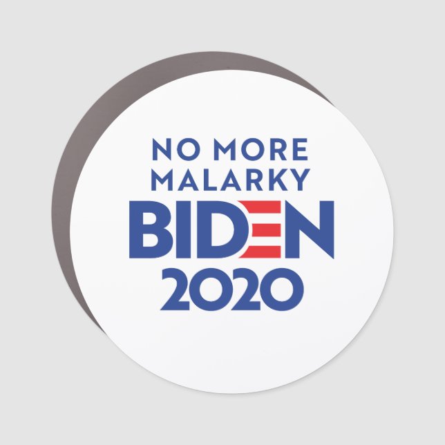 BIDEN 2020 - No More Malarky Car Magnet (Front)