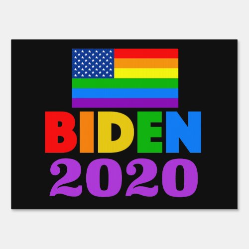 Biden 2020 Rainbow Gay Pride Sign
