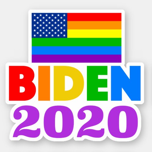 Biden 2020 Rainbow Gay Pride Sticker