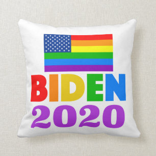 Biden 2020 Rainbow Gay Pride Throw Pillow