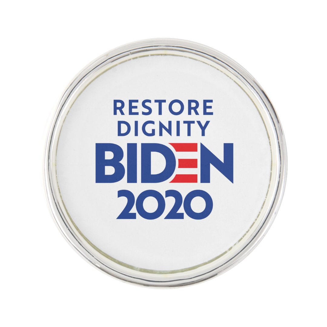 Biden 2020 Restore Dignity Lapel Pin Zazzle