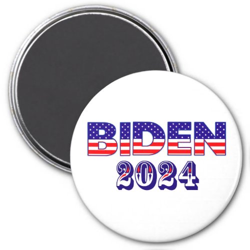 Biden 2024 American Flag Typography Magnet