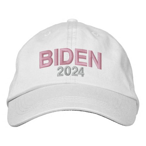 Biden 2024 _ Big Bold Type in Pink for Women Embroidered Baseball Cap