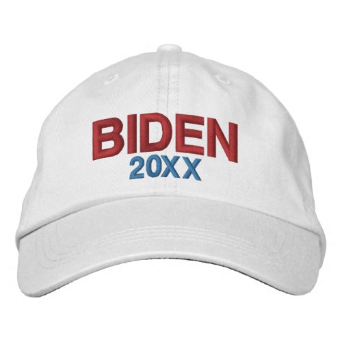 Biden 2024 _ Big Bold Type in Red and Blue Embroidered Baseball Cap