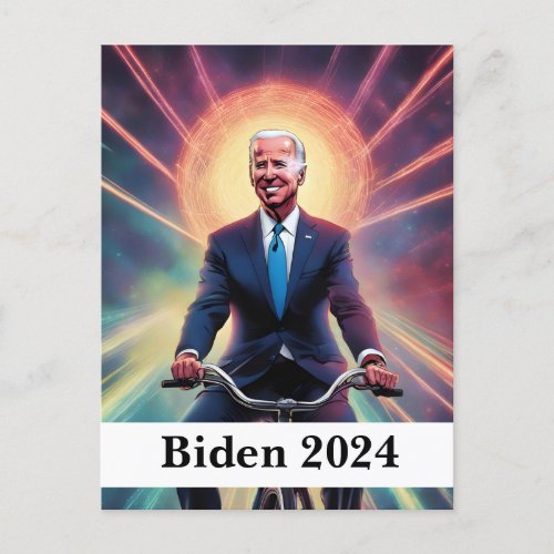 Biden 2024 Bike Rider Postcard