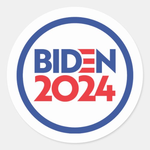 Biden 2024 classic round sticker