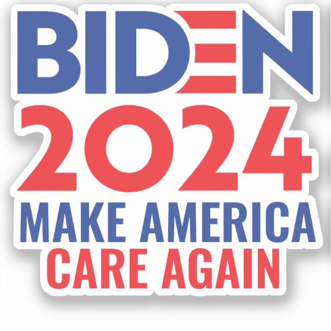 Biden 2024: Make America Care Again Sticker (Front)