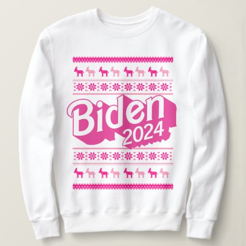 Biden 2024 Pink Christmas Sweater