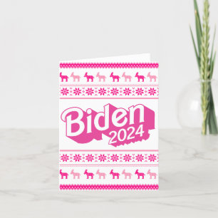 Biden 2024 Pink Christmas Sweater Card