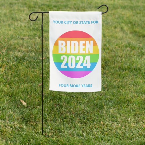 Biden 2024 Rainbow Colors Double Sided Political Garden Flag