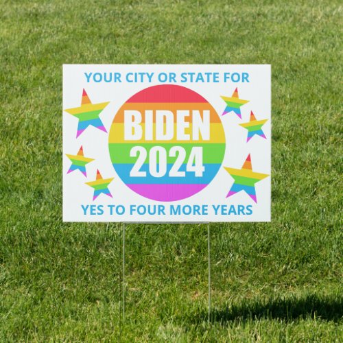 Biden 2024 Rainbow Colors Election Double Sided Sign