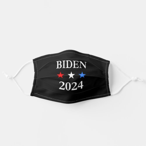 Biden 2024 US President Three Patriotic Stars Adult Cloth Face Mask