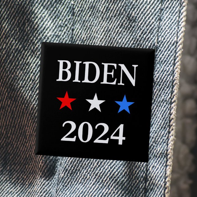 Biden 2024 US President Three Patriotic Stars Button (Creator Uploaded)