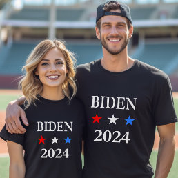 Biden 2024 US President Three Patriotic Stars T-Shirt