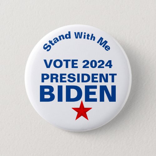 Biden 2024 Vote Red White Blue Round Pin