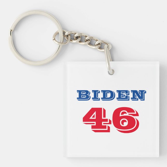 Biden 46 Collegiate Style Keychain (Front)