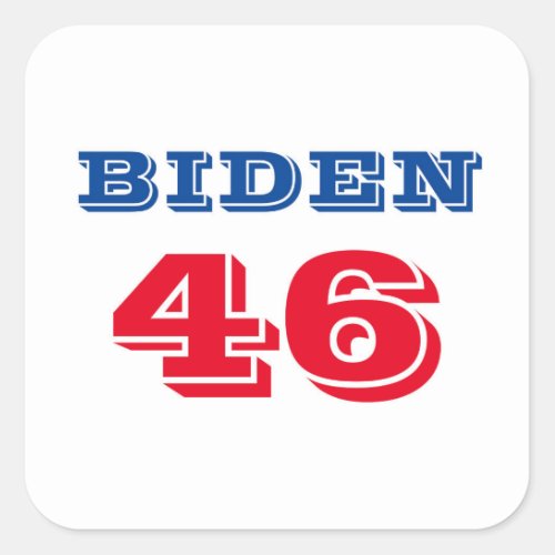 Biden 46 Collegiate Style Square Sticker