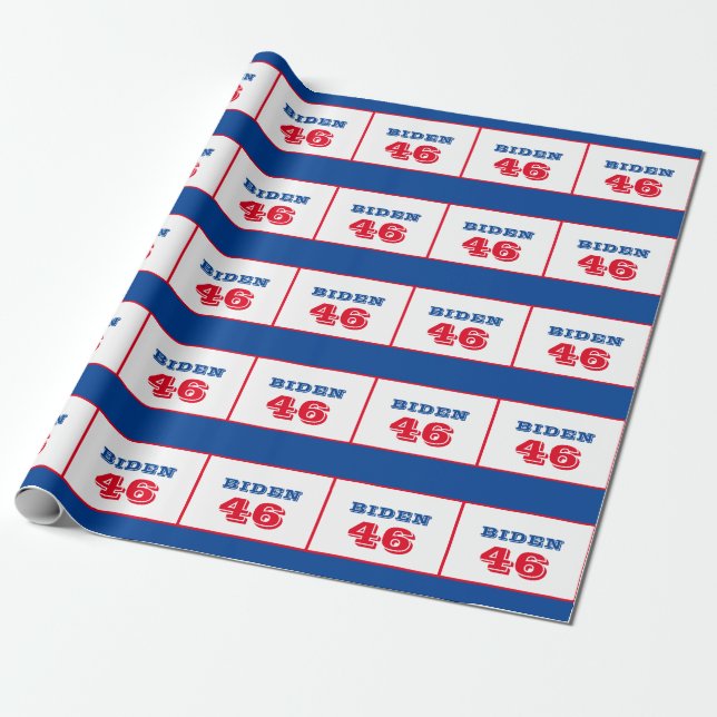 Biden 46 Collegiate Style Wrapping Paper (Unrolled)