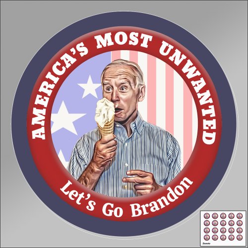 Biden AMERICAS MOST UNWANTED LETS GO BRANDON  Classic Round Sticker