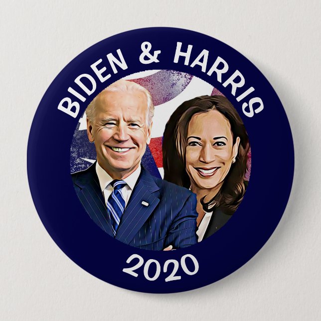 Biden and Harris 2020 US Election Rally Button (Front)