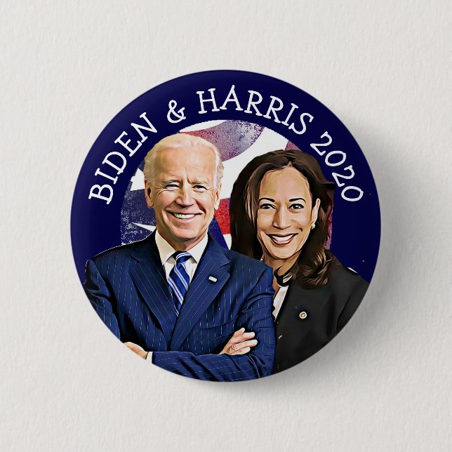 Biden and Harris 2020 US Election Rally Button (Front)