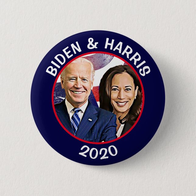 Biden and Harris 2020 US Election Rally Button (Front)
