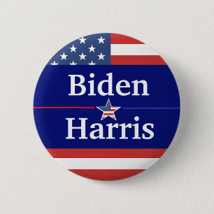 Biden and Harris American Flag 2020 Election Button