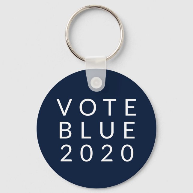 Biden and Harris Vote Blue 2020 Simple Minimal Keychain (Front)
